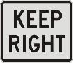 KEEP RIGHT Plaque sign R4-7p