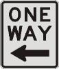 ONE WAY with Left Arrow sign R6-2L
