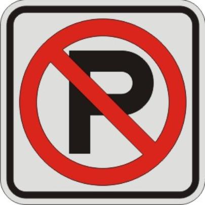 NO PARKING Symbol sign R8-3a