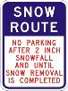 Snow Route Sign