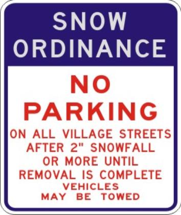 Snow Ordinance no Parking