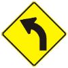 Left Curve sign W1-2L