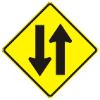 Two Way Traffic Symbol sign W6-3
