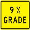 Percent GRADE sign